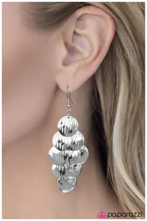 Paparazzi Earring ~ Doppelganger - Silver