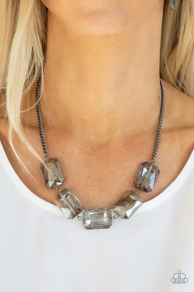 Paparazzi Necklace ~ Heard It On The HEIR-Waves - Black