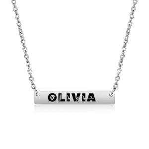 Personalized Gymnastics Name Bar Necklace