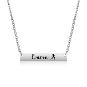 Personalized Runner Bar Necklace for Girls