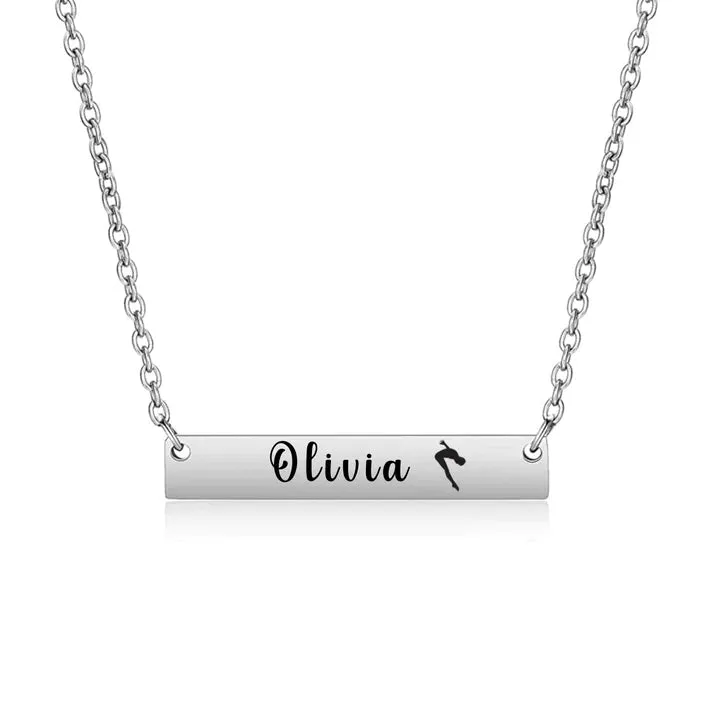 Personalized Swim Bar Necklace