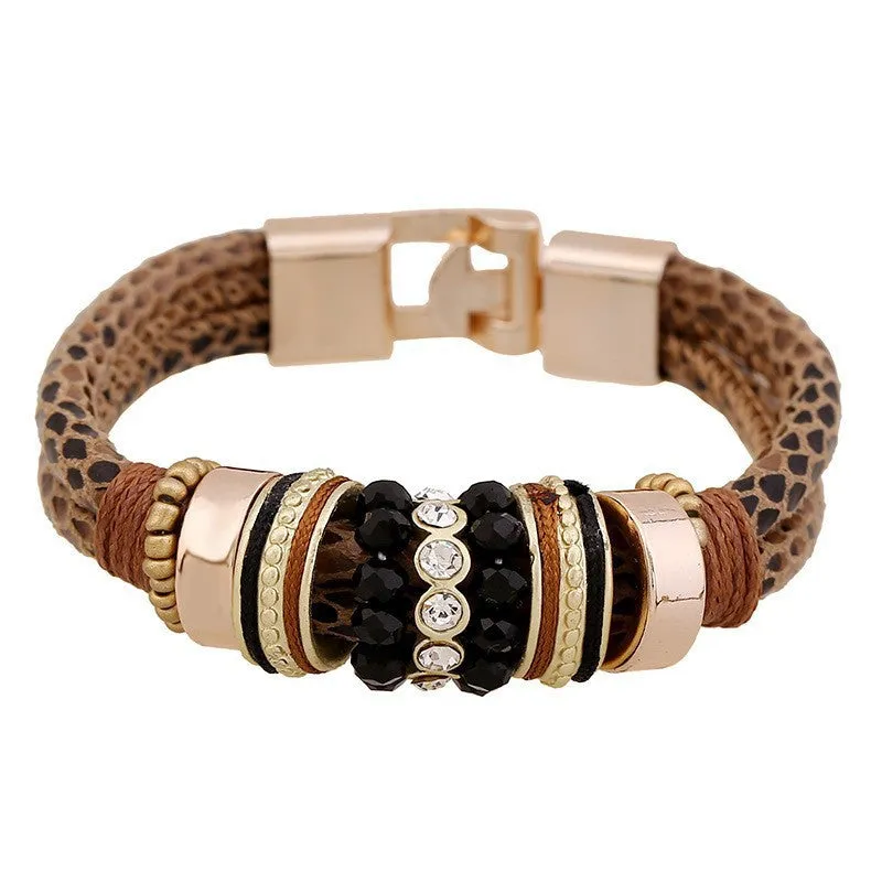 Punk Personality Leather Bracelet Hot HIgh-end 2 Colors Europe Bracelet Fashion Bracelet For Women Magnet Buckle