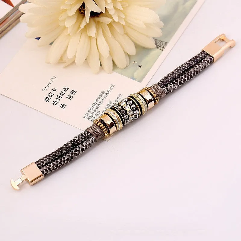 Punk Personality Leather Bracelet Hot HIgh-end 2 Colors Europe Bracelet Fashion Bracelet For Women Magnet Buckle