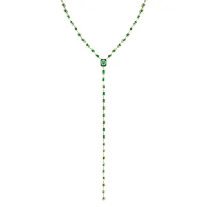 READY TO SHIP EMERALD ILLUSION Y NECKLACE