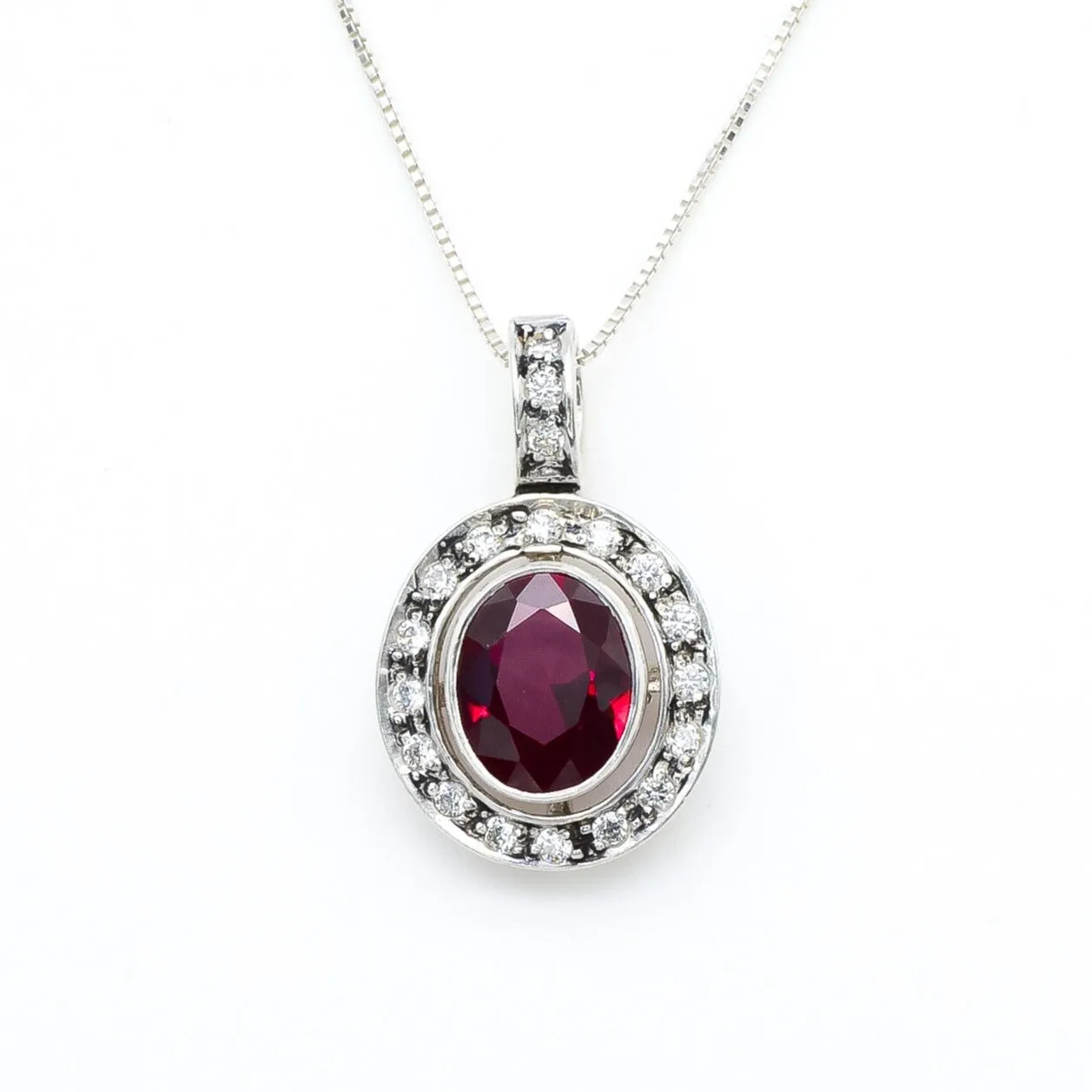 Red Ruby Necklace - Victorian Princess Pendant - Antique Red Necklace