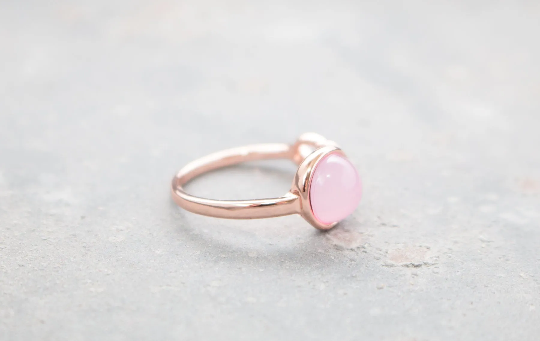 Rose Gold Pink Opal Ring