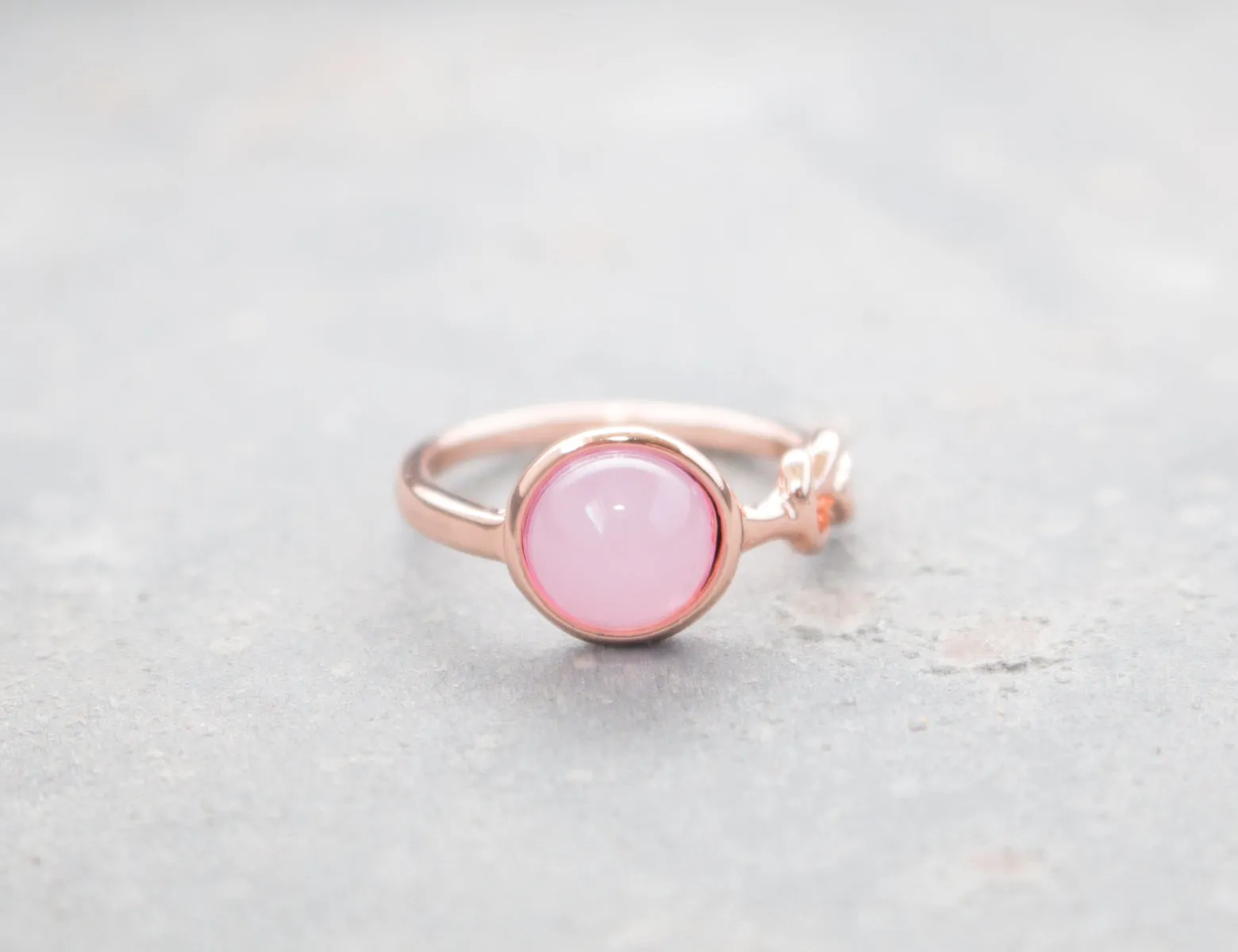 Rose Gold Pink Opal Ring