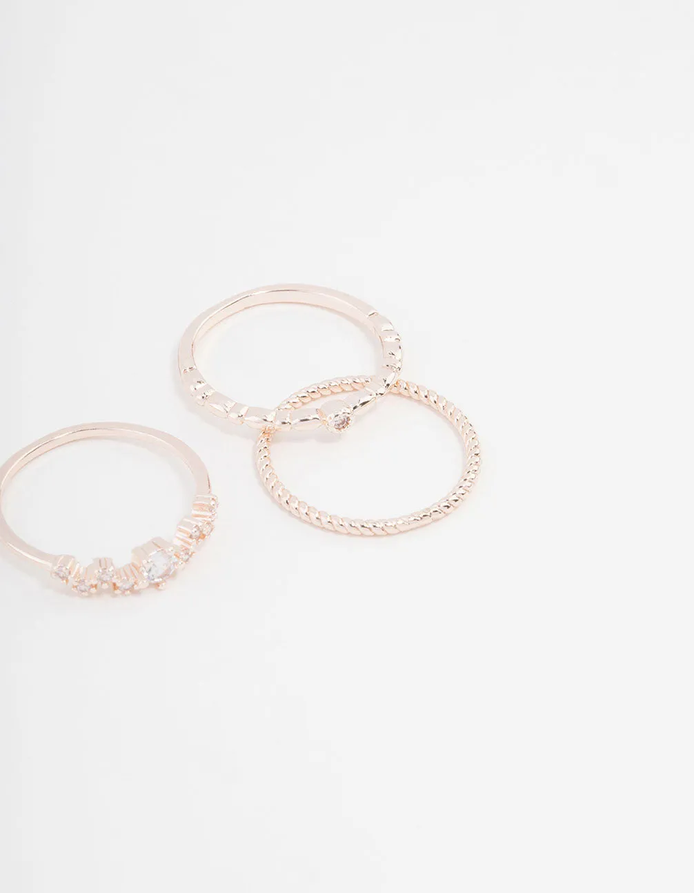 Rose Gold Plated Squiggle Ring 5-Pack