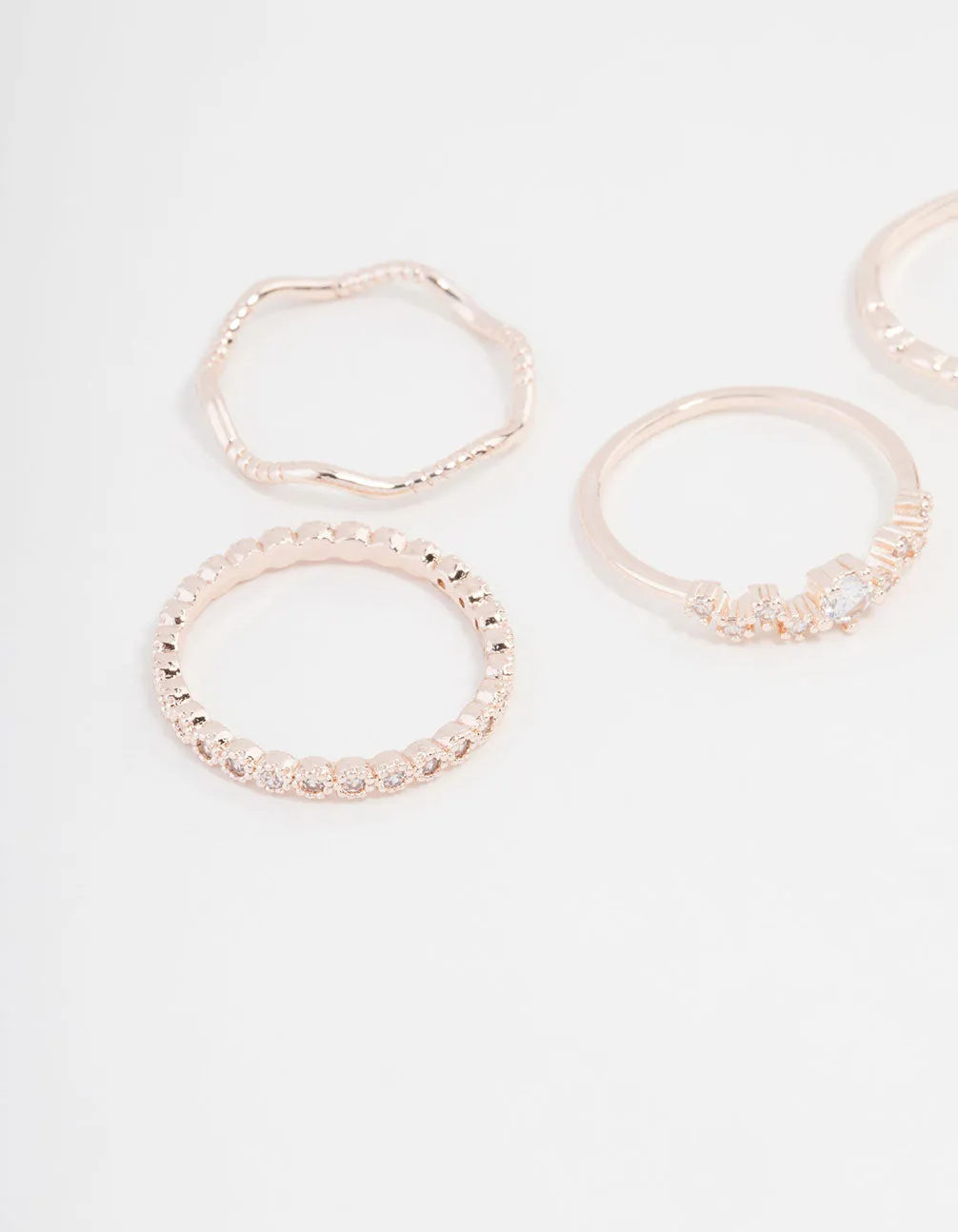 Rose Gold Plated Squiggle Ring 5-Pack