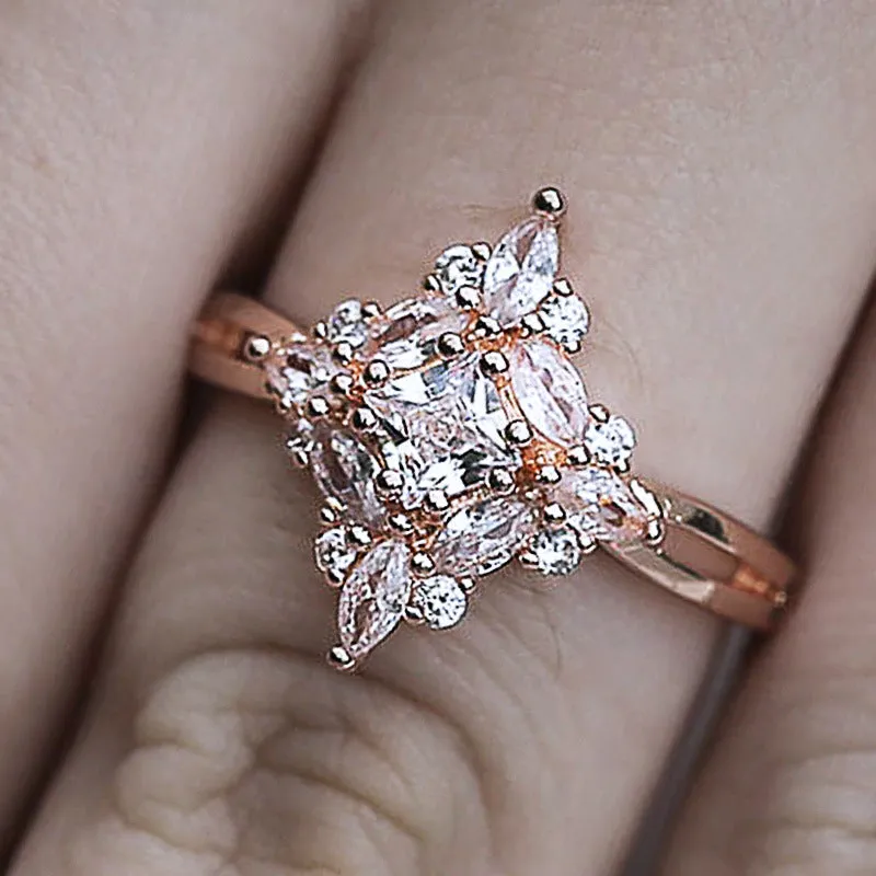 Rose GoldVintage Minimalist Engagement Promise Ring