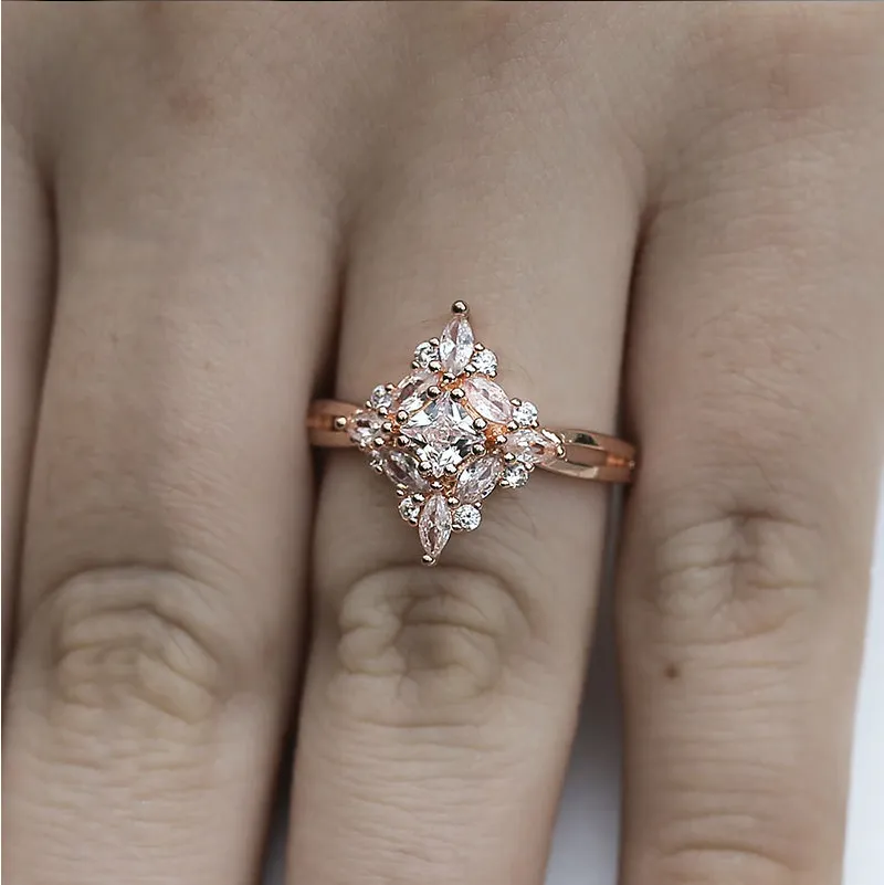 Rose GoldVintage Minimalist Engagement Promise Ring