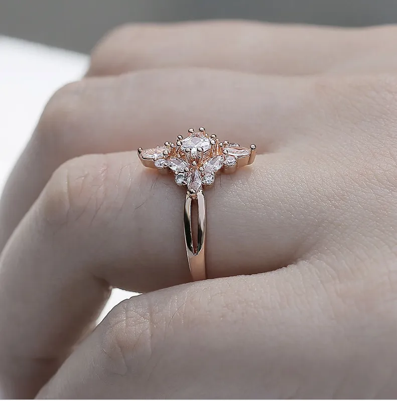 Rose GoldVintage Minimalist Engagement Promise Ring