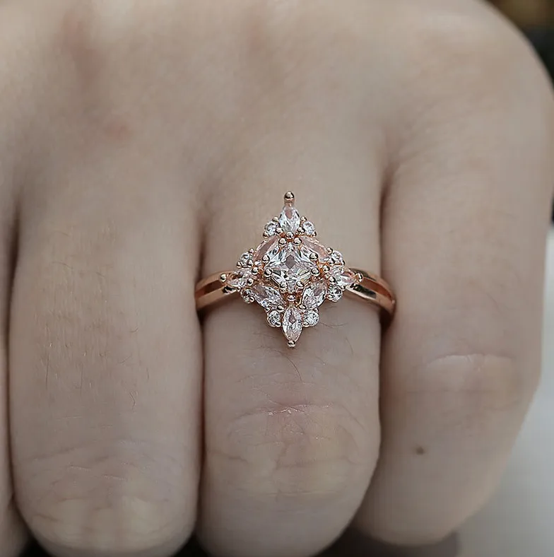 Rose GoldVintage Minimalist Engagement Promise Ring