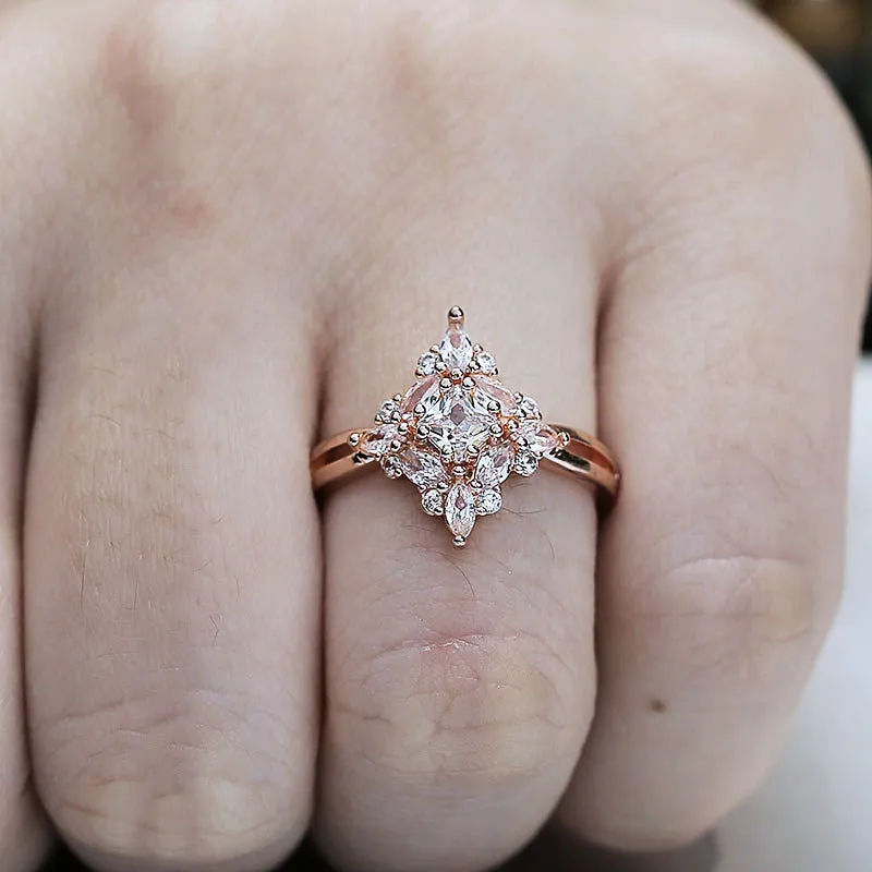 Rose GoldVintage Minimalist Engagement Promise Ring