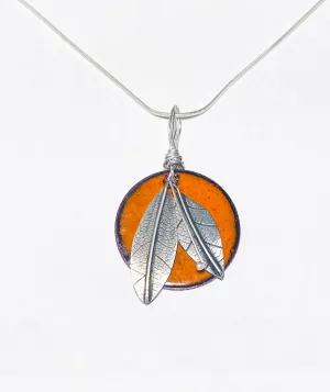 Round Enamel Pendant (Orange) JM07