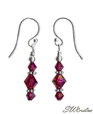 Ruby Jewel Beaded Crystal Earrings