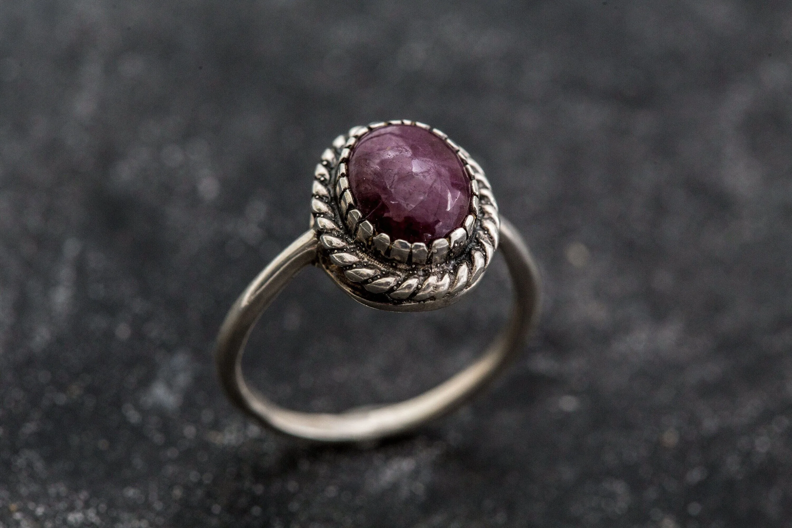 Ruby Vintage Ring - Red Oval Ring - July Birthstone Ring