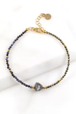 Sapphire Pyrite Labradorite Arrow Bracelet