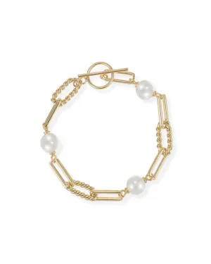 She's Spicy Pearl Chain Link Bracelet in Gold