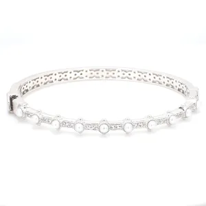 Silver & Pearl Bangle