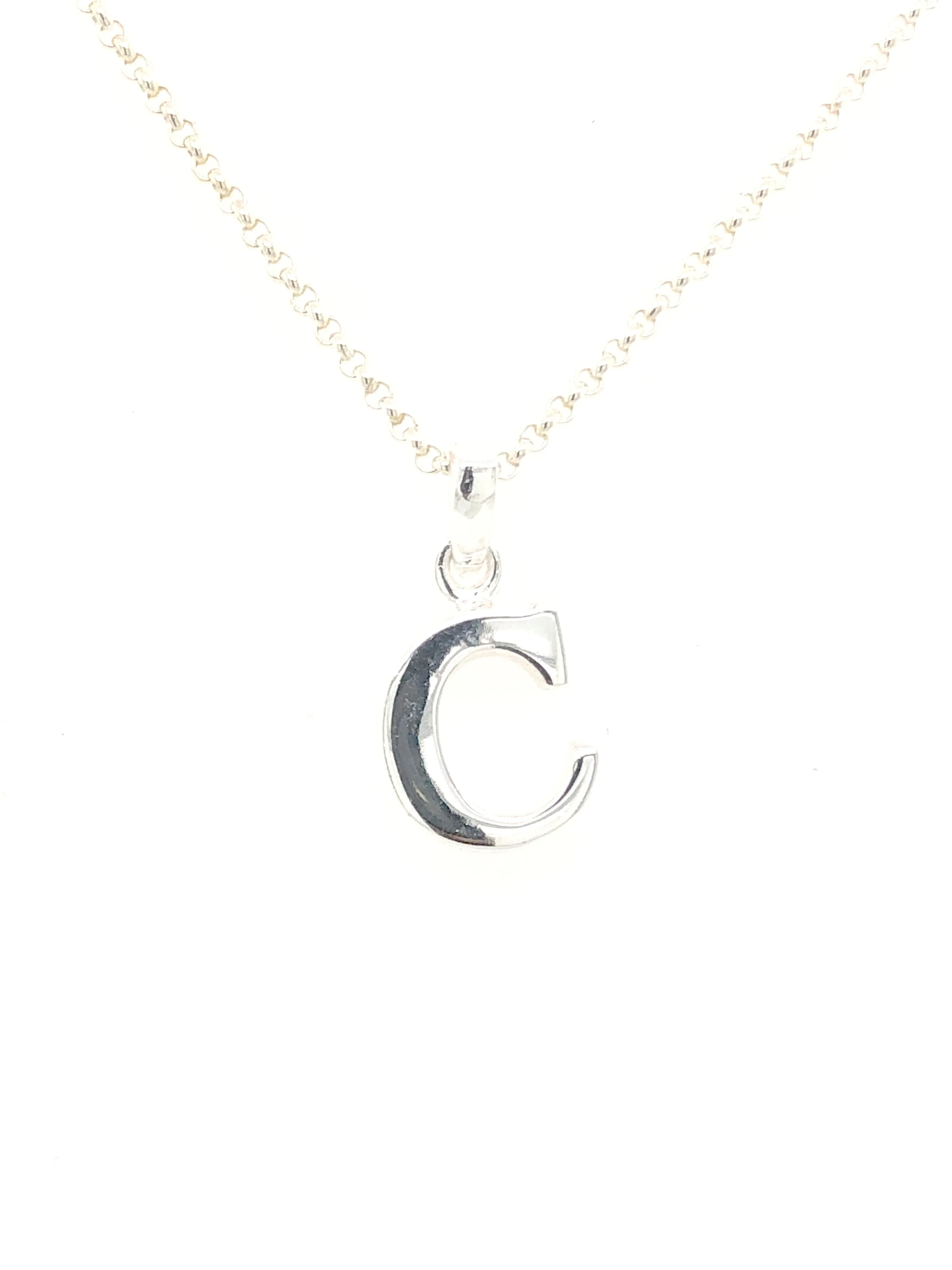 Silver Initial Pendants - Block