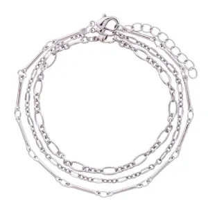 Silver Triple Layered Chain Bracelet