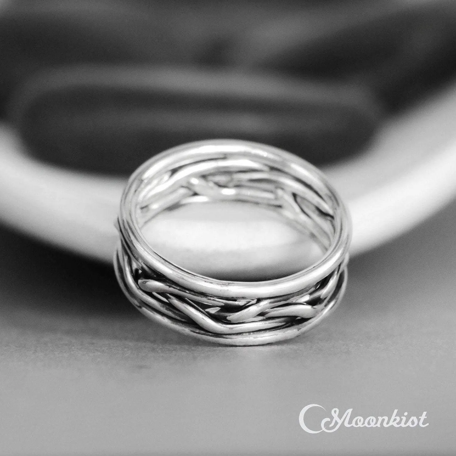 Silver Viking Braided Wedding Band | Moonkist Designs