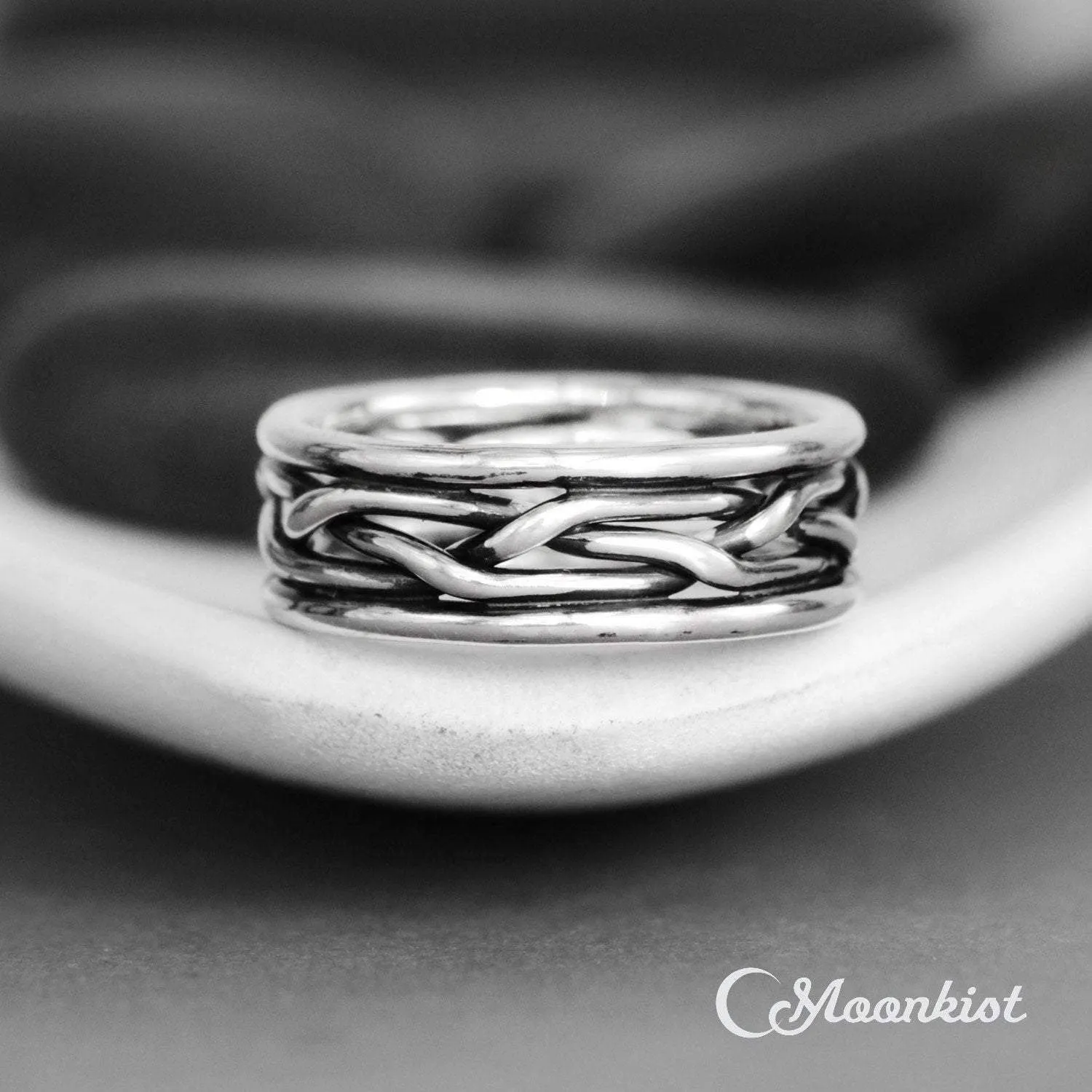 Silver Viking Braided Wedding Band | Moonkist Designs