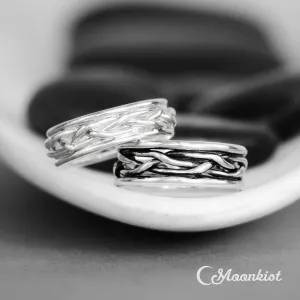 Silver Viking Braided Wedding Band | Moonkist Designs