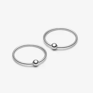 Sleeper Hoop Earrings – 10k White Gold – Monochrome