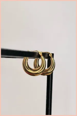 SMALL LUXE HOOP BULB EARRINGS