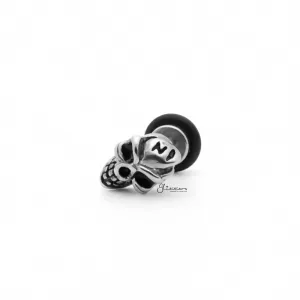 Stainless Steel Skull Head with N Fake Plug Earring