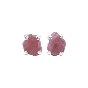 Starborn Record Keeper Ruby Post Earrings in Sterling Silver