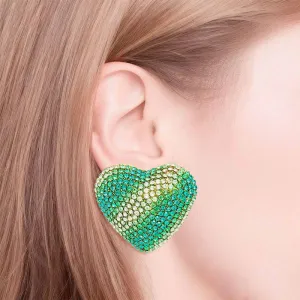 Studs Stripe Glam Heart Earrings for Women