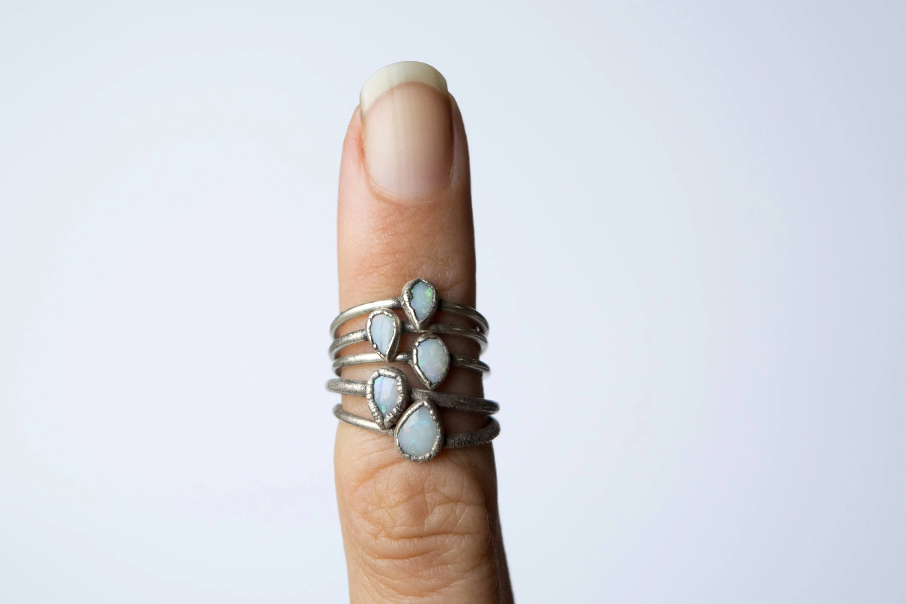 Teardrop opal ring | Rough opal ring