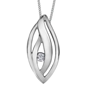 Tension Set Canadian Diamond and Silver Pendant