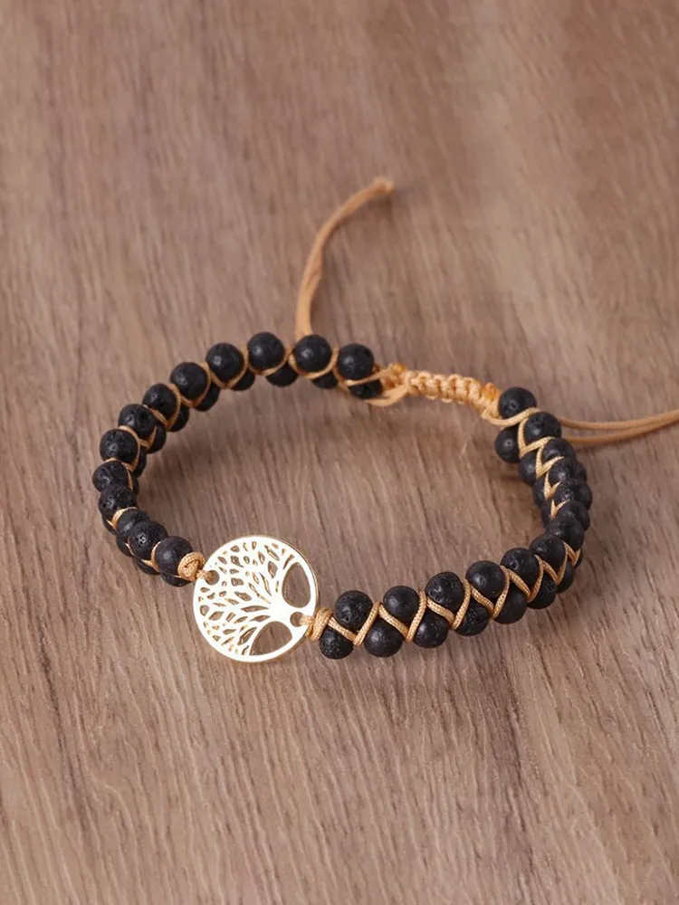 Tree of Life Pendant Woven Bracelet