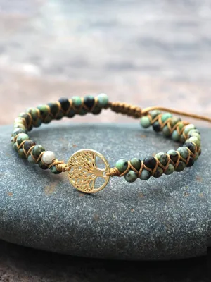 Tree of Life Pendant Woven Bracelet