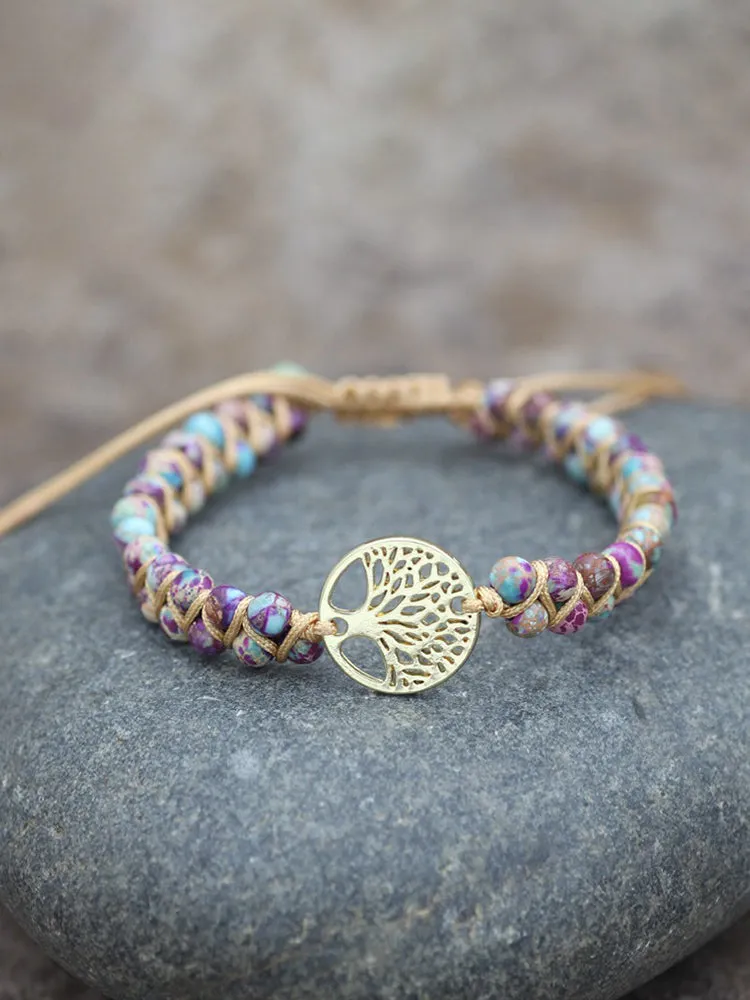 Tree of Life Pendant Woven Bracelet