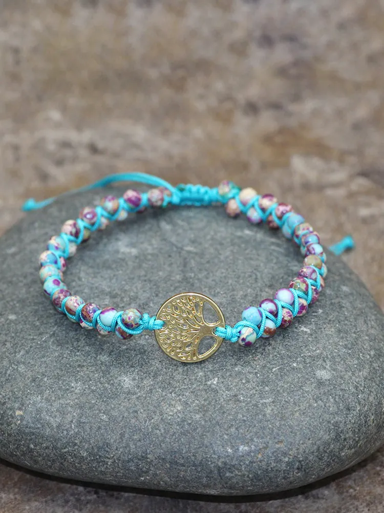 Tree of Life Pendant Woven Bracelet