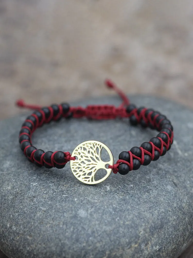 Tree of Life Pendant Woven Bracelet