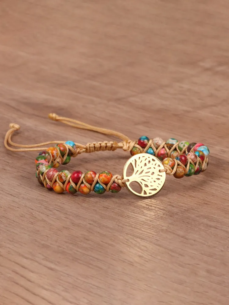 Tree of Life Pendant Woven Bracelet