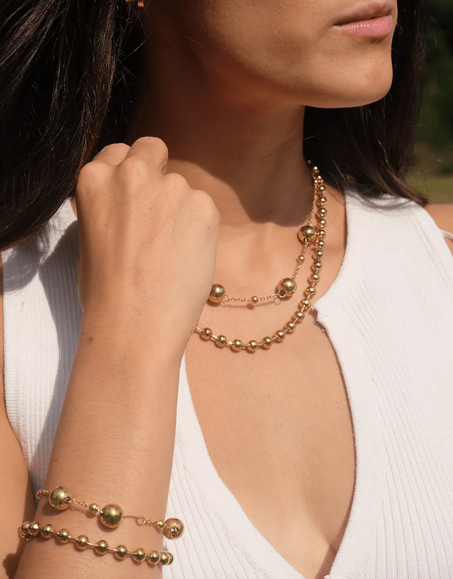 Vibes | Dainty Drops Clasp Bracelet | 18K Gold-Plated