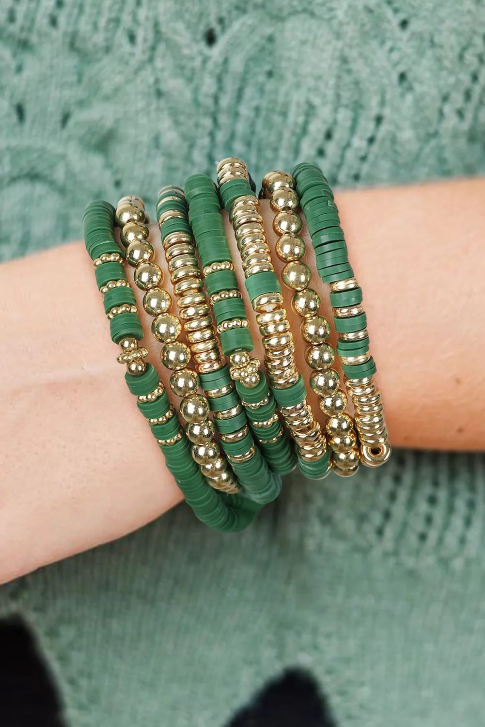 Vineyard Green St Patrick's Multi Layered Beaded Bracelet Set