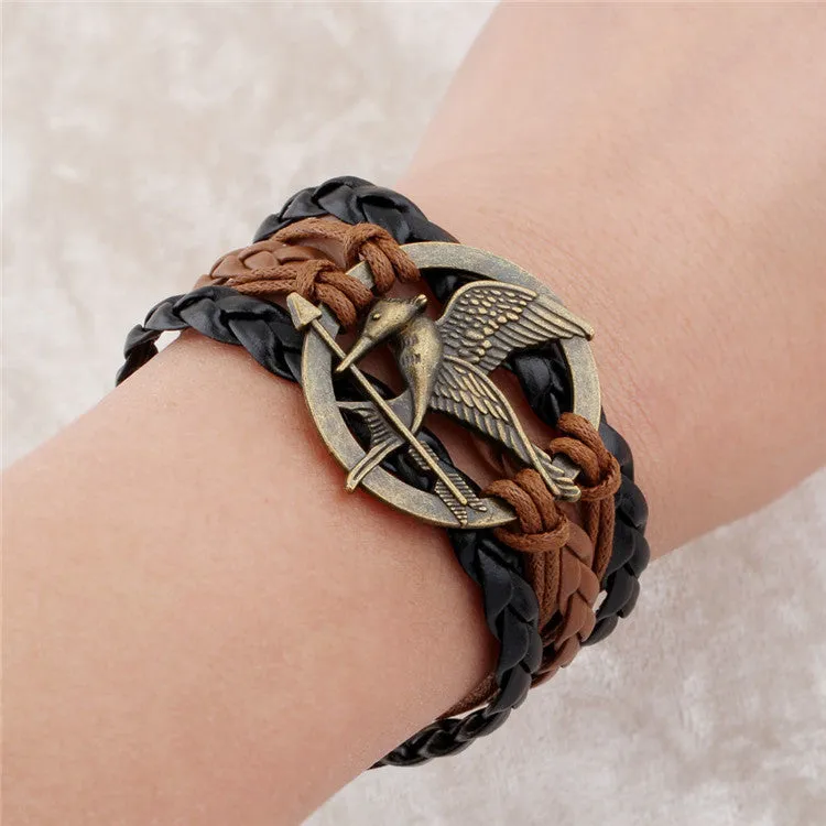 Vintage Braided Anchors bracelet best friends Leather Bracelet men jewelry heart charm Bracelets for women