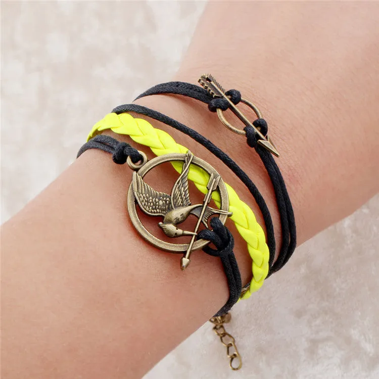 Vintage Braided Anchors bracelet best friends Leather Bracelet men jewelry heart charm Bracelets for women