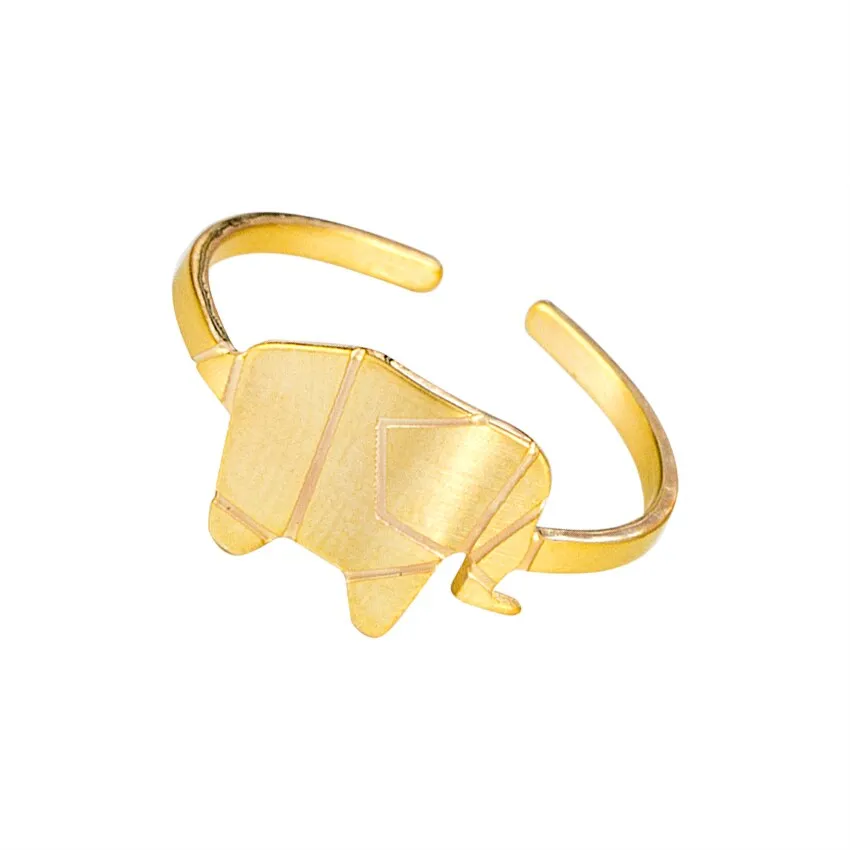 Vintage Finger Origami Elephant Ring Bracelet