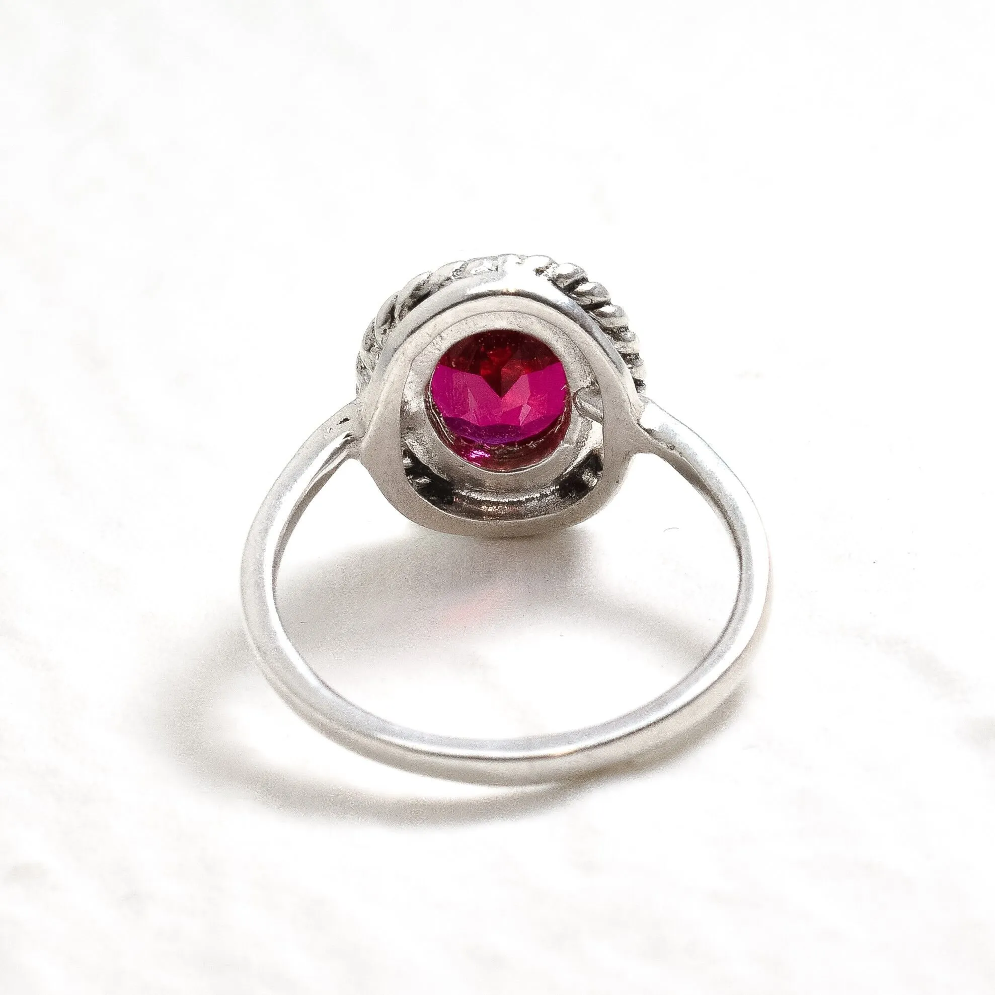 Vintage Ruby Ring - Solitaire Ruby Ring - Red Gemstone Ring