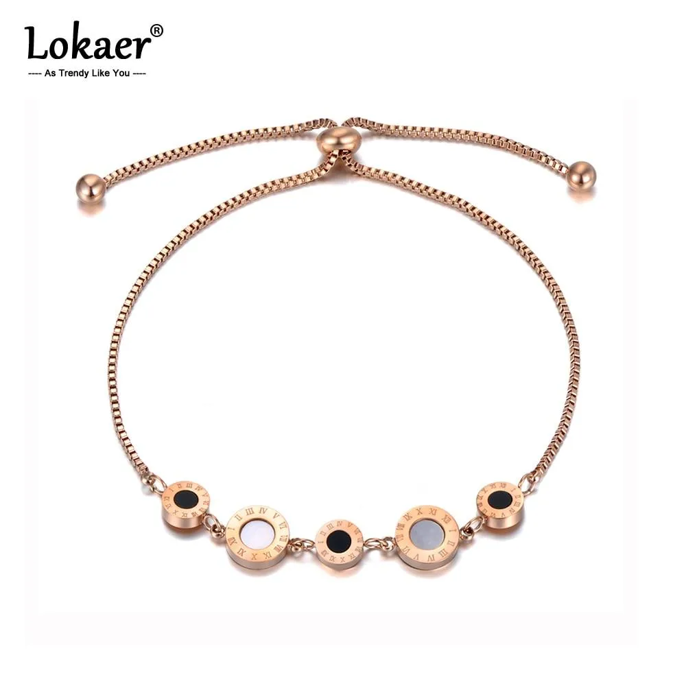 Women Titanium Stainless Steel Shell Chain Bracelets